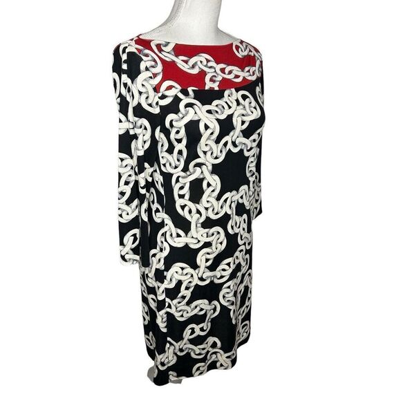 DVF Diane von Furstenberg Ruri Chain Print Dress 4 $345 Silk Jersey HOLOGRAM - Picture 3 of 7